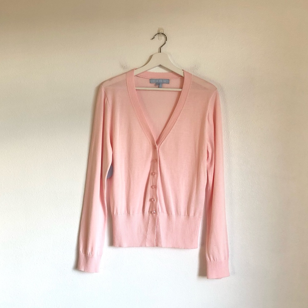 NWOT Hill House Light Pink Button Up V-Neck Knit Cardigan Sweater Size XXL